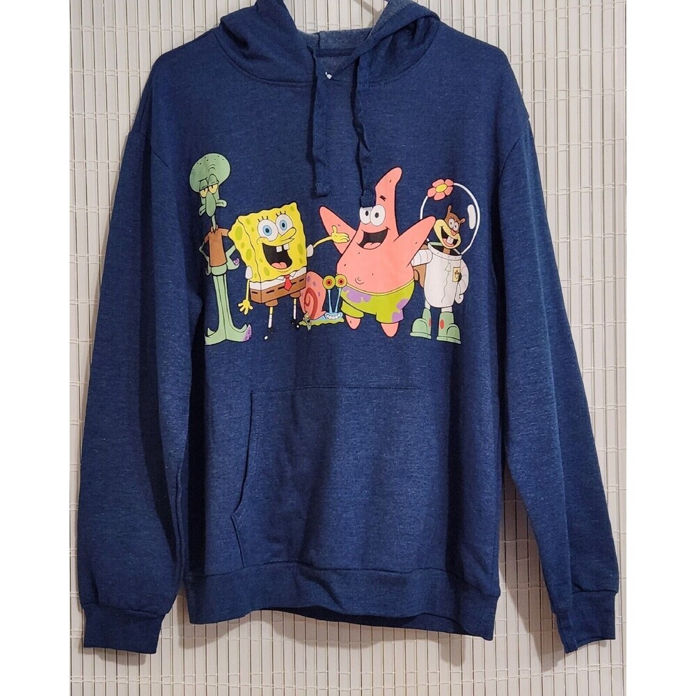 Spongebob Sweater unisex size XXL (19) Color Blue hoodie pockets. New
